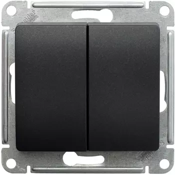 Выключатель двухклавишный (антрацит) Systeme Electric Glossa GSL000765