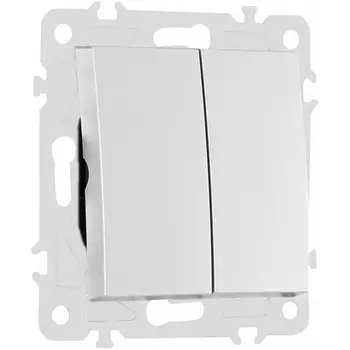 Выключатель двухклавишный Arte Milano am-206 206.30-2.silver