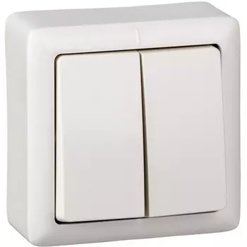 Выключатель двухклавишный (белый) Systeme Electric VA56-232-B