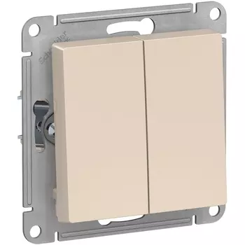 Выключатель двухклавишный (бежевый) Systeme Electric AtlasDesign ATN000251