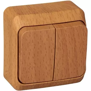 Выключатель двухклавишный (бук) Systeme Electric BA10-002T