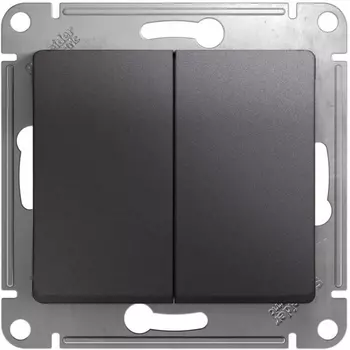 Выключатель двухклавишный (графит) Systeme Electric Glossa GSL001365