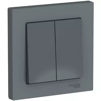 Выключатель двухклавишный (грифель) Systeme Electric AtlasDesign ATN000752