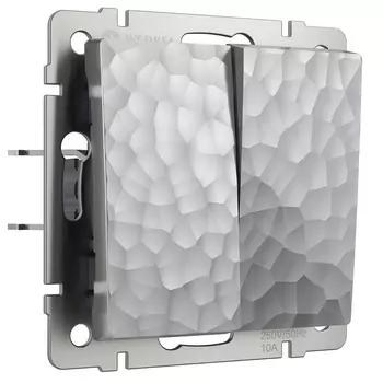 Выключатель двухклавишный (hammer серебряный) Werkel W1220006 (a052083)