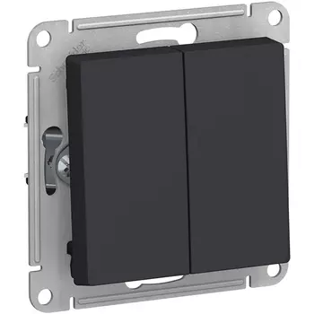 Выключатель двухклавишный (карбон) Systeme Electric AtlasDesign ATN001065