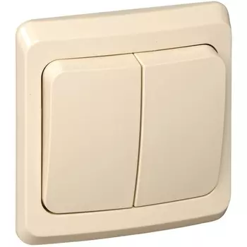 Выключатель двухклавишный (кремовый) Systeme Electric Этюд BC10-002K