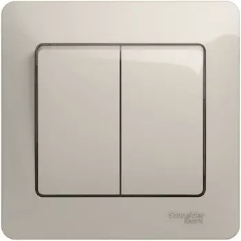 Выключатель двухклавишный (молочный) Systeme Electric Glossa GSL000952