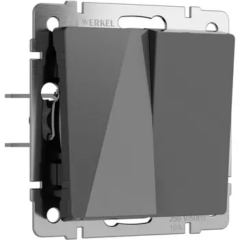Выключатель двухклавишный проходной (графит акрил) Werkel W1122044 (a064088)