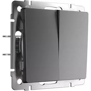 Выключатель двухклавишный проходной (графит матовый) Werkel W1122064 (a063100)