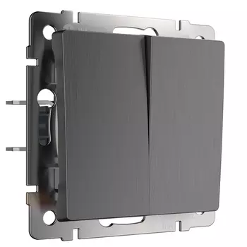 Выключатель двухклавишный проходной (графит рифленый) Werkel W1122004 (a050760)