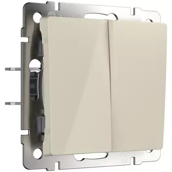 Выключатель двухклавишный проходной (слоновая кость) Werkel W1122003 (a051485)