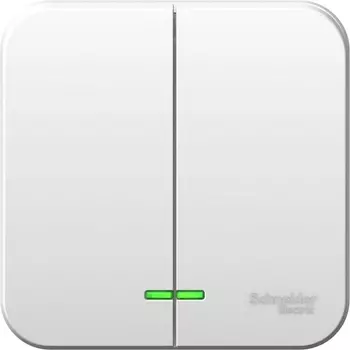 Выключатель двухклавишный с подсветкой (белый) Systeme Electric Blanca BLNVA105121
