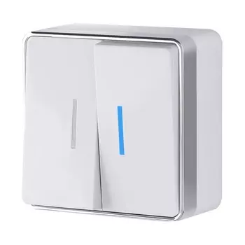 Выключатель двухклавишный с подсветкой Gallant (белый) Werkel W5020101 (a051586)