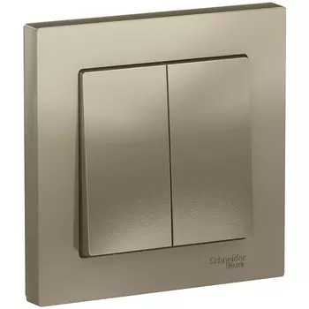 Выключатель двухклавишный (шампань) Systeme Electric AtlasDesign ATN000552