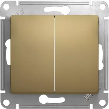 Выключатель двухклавишный (титан) Systeme Electric GSL000465