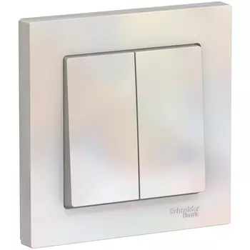 Выключатель двухклавишный (жемчужный) Systeme Electric AtlasDesign ATN000452