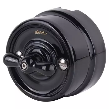 Выключатель на 4 положения двухклавишный (черный) Ретро Werkel W5620008 (a051452)