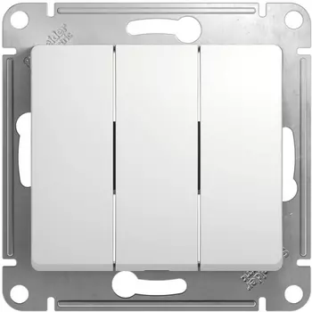 Выключатель трехклавишный (белый) Systeme Electric GSL000131