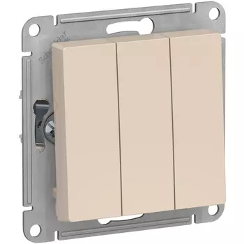 Выключатель трехклавишный (бежевый) Systeme Electric AtlasDesign ATN000231