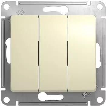 Выключатель трехклавишный (бежевый) Systeme Electric GSL000231