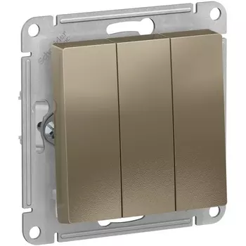 Выключатель трехклавишный (шампань) Systeme Electric AtlasDesign ATN000531