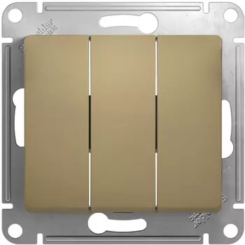 Выключатель трехклавишный (титан) Systeme Electric GSL000431