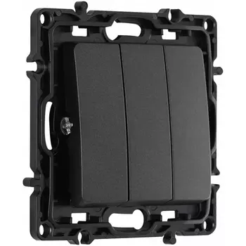 Выключатель трёхклавишный Arte Milano am-217 217.30-3.black