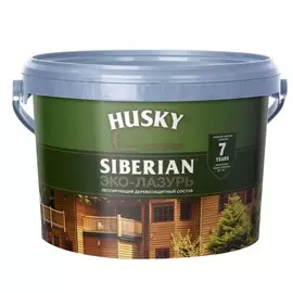 антисептик husky siberian ?эко-лазурь для дерева? полуматовая белая (2,5л)