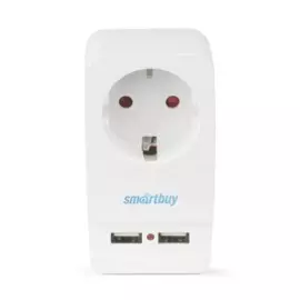 блок розеточный 1гнездо с заземл.16а + 2 usb разъема 2.1а (sbe-16-a05-usb) smartbuy