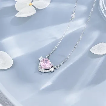 Ожерелье Fantasy Pink Diamond Love, милый и девичий дизайн, украшение на шею в виде цепочки на ключицу