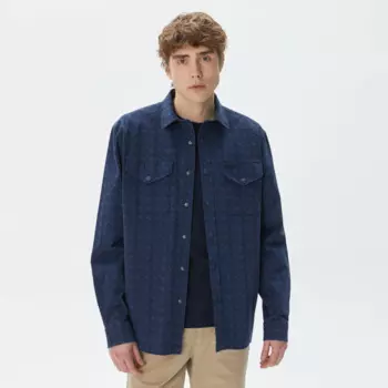 Мужская хлопковая рубашка Lacoste в клетку