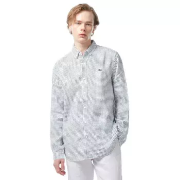 Мужская рубашка Lacoste с монограммой из смеси льна