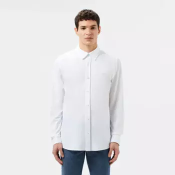 Рубашка унисекс Lacoste Unisex в полоску с вышивкой под крокодила
