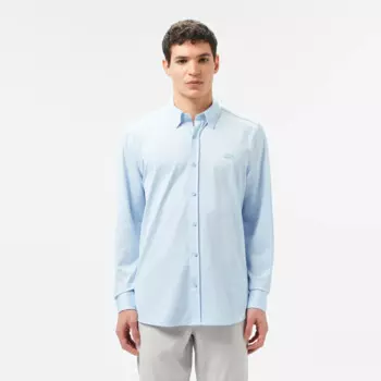 Рубашка унисекс Lacoste Unisex в полоску с вышивкой под крокодила
