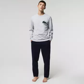 Мужская домашнаяя толстовка Lacoste из хлопкового флиса