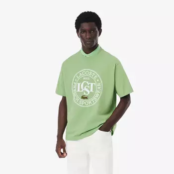 Мужская футболка Lacoste из плотного хлопка с принтом
