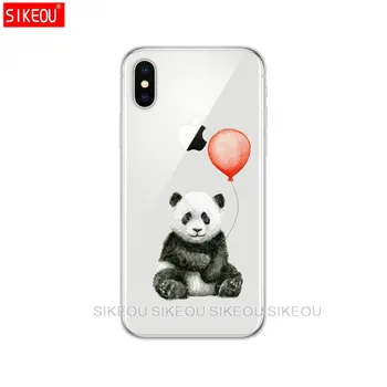 Силиконовый чехол для телефона Iphone 6X8 7 6S 5 5S SE 2020 Plus 10 XR XS 11 pro Max чехол с милым рисунком панды Динггул iphone 5 5S SE