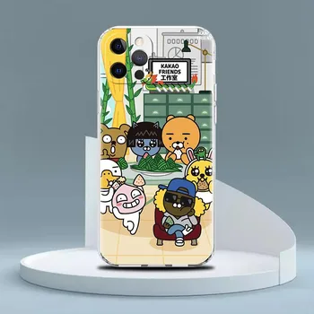 Прозрачный чехол Kakao Friends для Apple iPhone 13 11 14 12 Pro 7 8 Plus XR X XS Max 6 6S 13Pro, силиконовый чехол для телефона iPhone 14 Pro Max