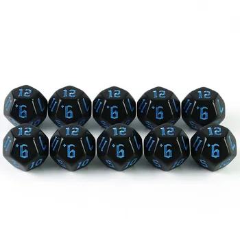 Игральные кости Aceylic 10 шт. Игровые кости 12-гранные игральные кости DND ролевые игральные кости настольные игры аксессуары красный