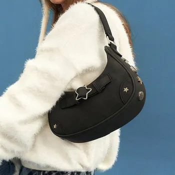Designer Underarm Bag New Vintage Star Single Shoulder Bag Denim PU Versatile Zipper Horizontal Square Handbag
