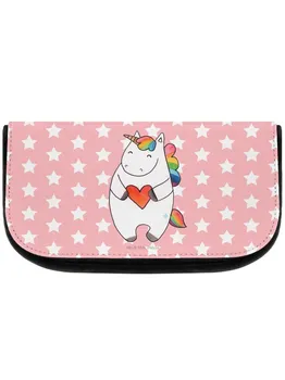 Косметичка Mr & Mrs Panda Einhorn Herz ohne Spruch, цвет rot pastell
