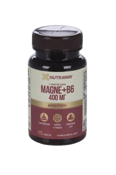 Магний B6, 400 мг, 120 шт, таблетки NUTRAWAY