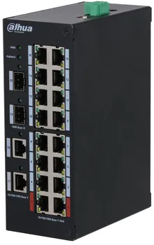 Коммутатор Dahua DH-HS3220-16GT-190 20-портовый гигабитный неуправляемый с PoE, промышленное исполнение