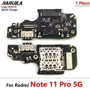 USB-порт для зарядки, гибкий кабель, детали разъема для Xiaomi Redmi Note 10 10s 11 11s Pro 4G 5G, копия микрофона с полной микросхемой Redmi Note 10