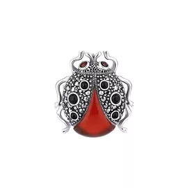 Брошь из серебра "Божья коровка"