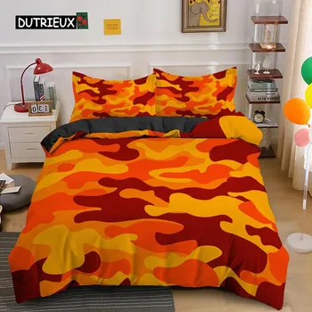 Домашний текстиль Cool Boy Girl Kid Adult Duver Cover Set Camouflage Beddding Sets King Queen Twin Chair Covers With Pillow Cover EU single(135x200cm)
