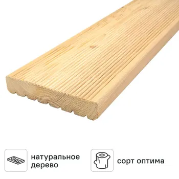 Террасная доска Лиственница Оптима 3000x142x27 мм Вельвет 0.42 м
