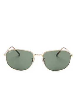 Ray-Ban солнцезащитные очки в прямоугольной оправе, золотой