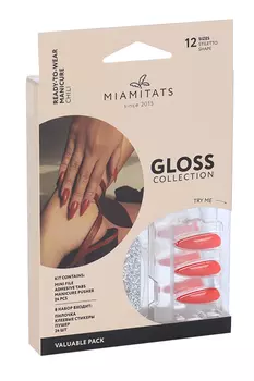Набор накладных ногтей MIAMITATS GLOSS (Stiletto) Chili (2661)