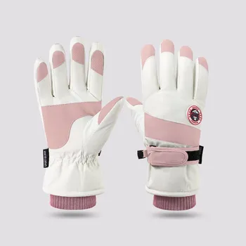 New Winter Ski Gloves Waterproof and Velvet Warm Outdoor Riding Electric Car Windproof Touch Screen Gloves Average size